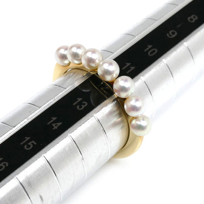 MIKIMOTO ミキモト K18YG イエローゴールド ベビーパール リング・指輪 PR-1426K アコヤパール約3.7mm 12号 3.1g レディース【中古】【美品】