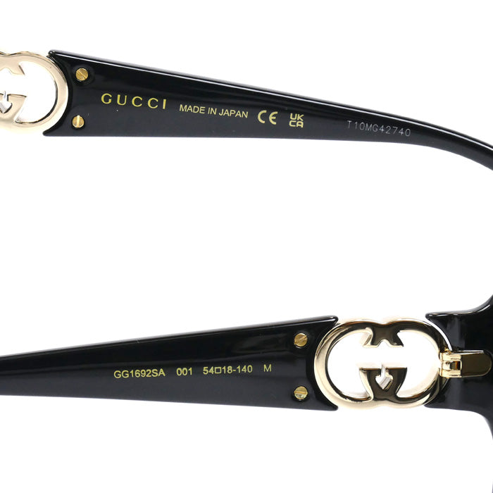 GUCCI グッチ スクエア サングラス ブラック GG1692SA 001 54□18-140 ユニセックス【中古】【美品】