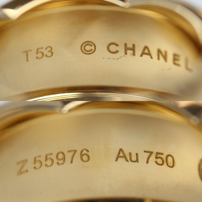 CHANEL シャネル K18YG イエローゴールド ココクラッシュ ラージ リング・指輪 J10574 13号 53 11.0g レディース【中古】【美品】