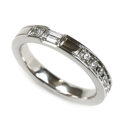 HARRY WINSTON ハリーウィンストン Pt950プラチナ トラフィック アクセント バンド ダイヤ リング・指輪 WBDPACRFTRF 7号 5.2g レディース【中古】【美品】