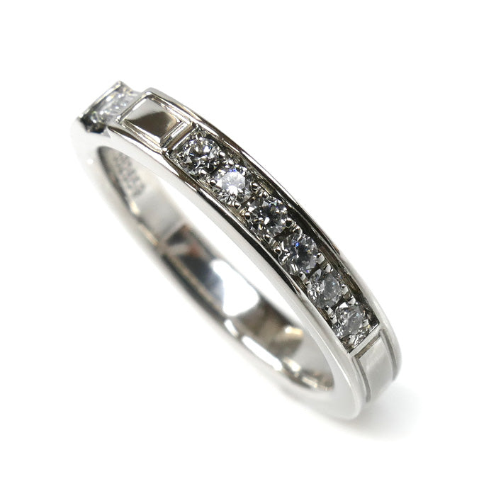 HARRY WINSTON ハリーウィンストン Pt950プラチナ トラフィック アクセント バンド ダイヤ リング・指輪 WBDPACRFTRF 7号 5.2g レディース【中古】【美品】