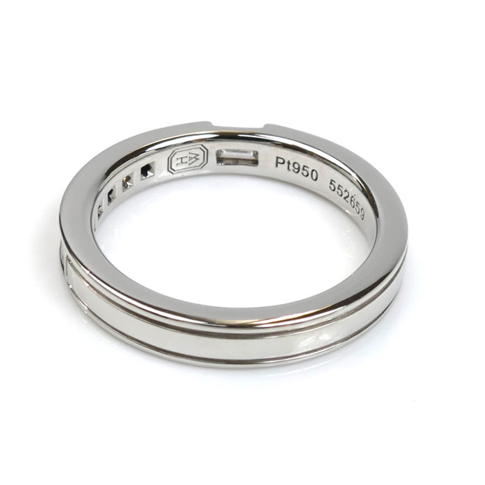HARRY WINSTON ハリーウィンストン Pt950プラチナ トラフィック アクセント バンド ダイヤ リング・指輪 WBDPACRFTRF 7号 5.2g レディース【中古】【美品】