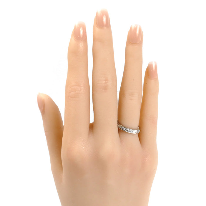HARRY WINSTON ハリーウィンストン Pt950プラチナ トラフィック アクセント バンド ダイヤ リング・指輪 WBDPACRFTRF 7号 5.2g レディース【中古】【美品】