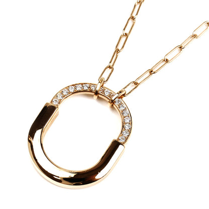 TIFFANY&Co. ティファニー K18PG ピンクゴールド ロック ダイヤ ミディアム ネックレス 72342143 ダイヤモンド0.33ct 15.2g 56cm レディース【中古】【美品】