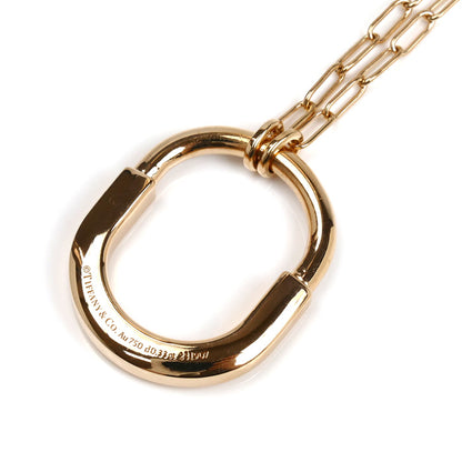 TIFFANY&Co. ティファニー K18PG ピンクゴールド ロック ダイヤ ミディアム ネックレス 72342143 ダイヤモンド0.33ct 15.2g 56cm レディース【中古】【美品】
