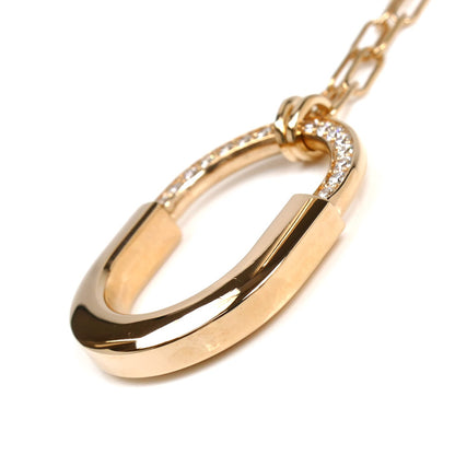 TIFFANY&Co. ティファニー K18PG ピンクゴールド ロック ダイヤ ミディアム ネックレス 72342143 ダイヤモンド0.33ct 15.2g 56cm レディース【中古】【美品】
