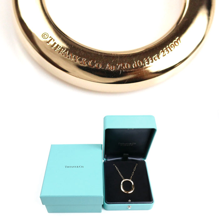 TIFFANY&Co. ティファニー K18PG ピンクゴールド ロック ダイヤ ミディアム ネックレス 72342143 ダイヤモンド0.33ct 15.2g 56cm レディース【中古】【美品】