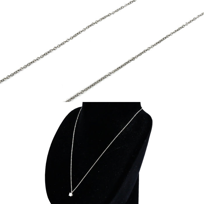 TIFFANY&Co. ティファニー Pt950プラチナ ソリティア ダイヤ ネックレス ダイヤモンド0.30ct 2.6g 40cm レディース【中古】