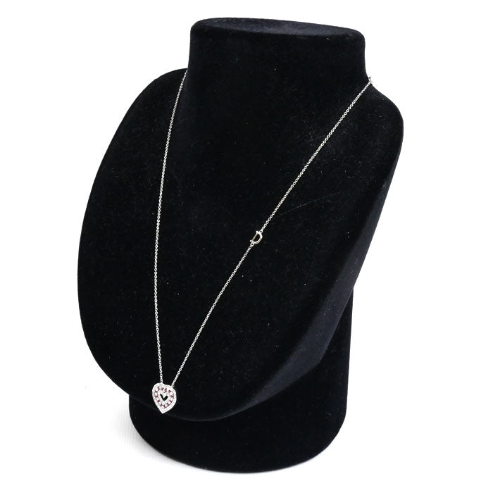Damiani ダミアーニ K18WG ホワイトゴールド ベルエポック ハート ルビー ダイヤ ネックレス 20083365 ルビー ダイヤモンド 5.4g 40/45cm レディース【中古】【美品】