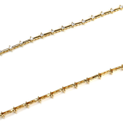 STAR JEWELRY スタージュエリー K18YG イエローゴールド ダイヤ ステーション ブレスレット ダイヤモンド0.54ct 4.4g 17.5cm レディース【中古】【美品】