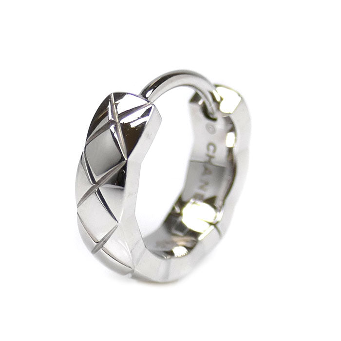 CHANEL シャネル K18WG ホワイトゴールド ココクラッシュ シングル ピアス J12687 1.7g レディース【中古】【美品】