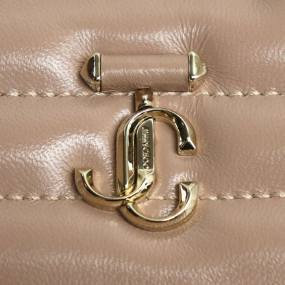 JIMMY CHOO ジミーチュウ PIPPA ピッパ JCロゴ 長財布 ラウンドファスナー ピンクベージュ レディース【中古】【美品】