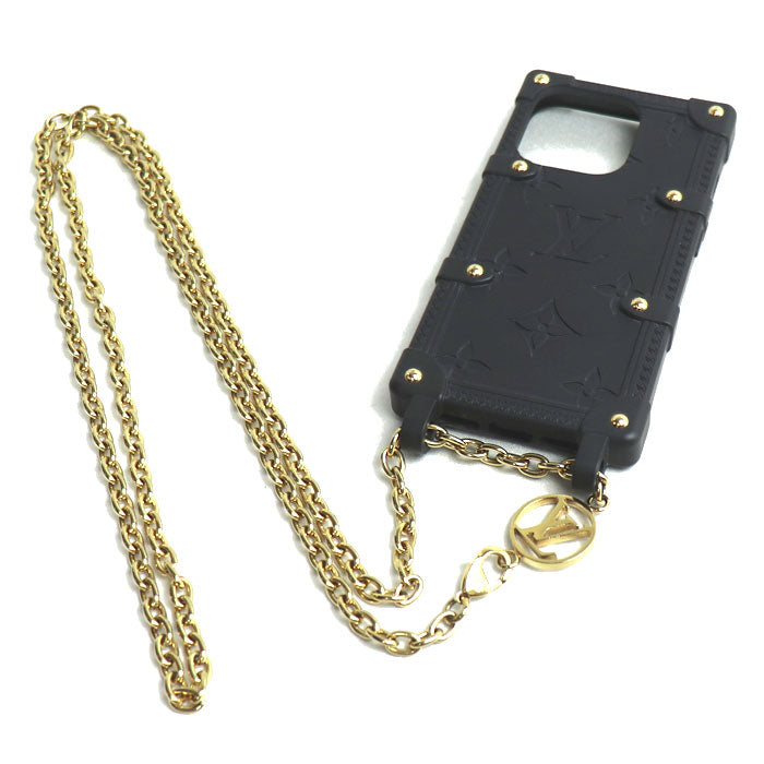 LOUIS VUITTON ルイ・ヴィトン リ トランク IPHONE 14 PRO iPhoneケース ブラック M81997 BC0233 レディース【中古】