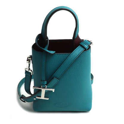 TOD’S トッズ マイクロ Tタイムレス 2Wayショルダーバッグ バーガンディグリーン XBWAPAT9000QRI 7O98 レディース【中古】【美品】