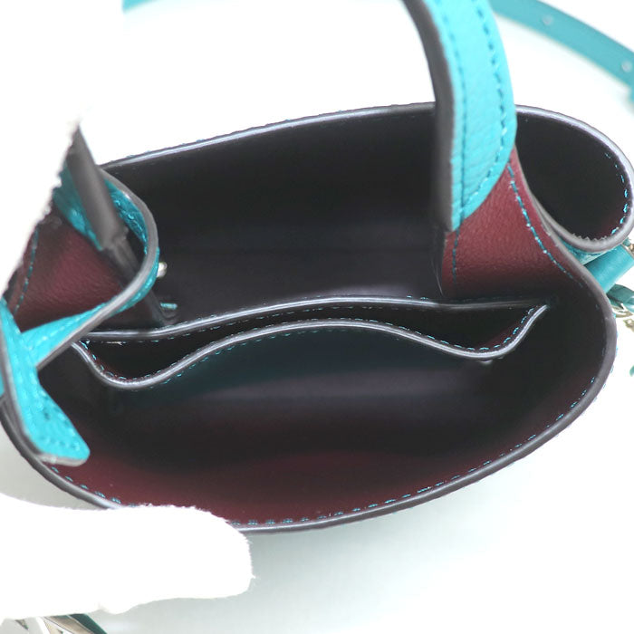 TOD’S トッズ マイクロ Tタイムレス 2Wayショルダーバッグ バーガンディグリーン XBWAPAT9000QRI 7O98 レディース【中古】【美品】