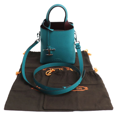 TOD’S トッズ マイクロ Tタイムレス 2Wayショルダーバッグ バーガンディグリーン XBWAPAT9000QRI 7O98 レディース【中古】【美品】