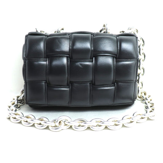 BOTTEGAVENETA ボッテガヴェネタ パデッド カセット チェーンショルダー ショルダーバッグ ブラック 631421 VBWZ0 レディース【中古】【美品】
