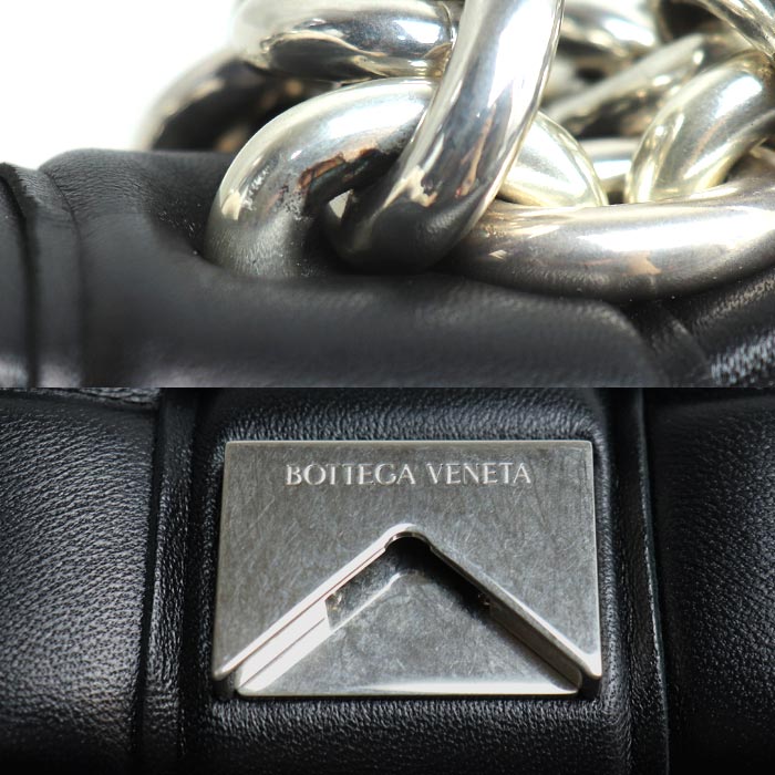 BOTTEGAVENETA ボッテガヴェネタ パデッド カセット チェーンショルダー ショルダーバッグ ブラック 631421 VBWZ0 レディース【中古】【美品】