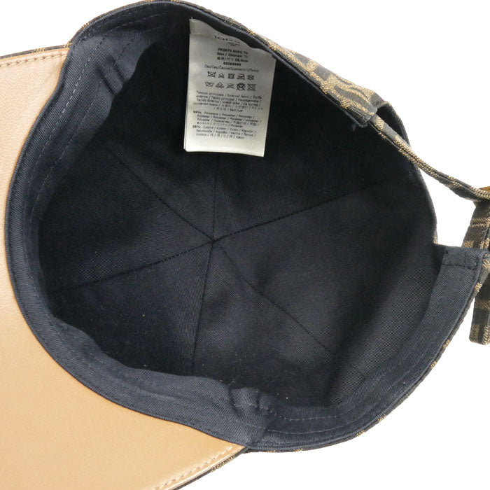 FENDI フェンディ ズッカ ベースボールキャップ キャップ ブラウン カーキ FXQ675 ALSG 
58 ユニセックス【中古】