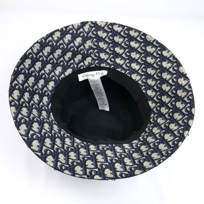 Dior ディオール ロゴ トロッター柄 オブリーク ハット バケットハット ネイビー 01CAM924I130 
57 レディース【中古】