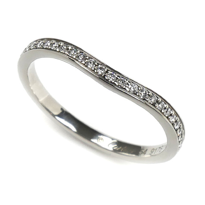 CARTIER カルティエ Pt950プラチナ バレリーナ カーブ ハーフエタニティ ダイヤ リング・指輪 B4093054 14号 54 3.2g レディース【中古】【美品】