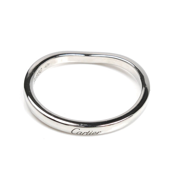 CARTIER カルティエ Pt950プラチナ バレリーナ カーブ ハーフエタニティ ダイヤ リング・指輪 B4093054 14号 54 3.2g レディース【中古】【美品】