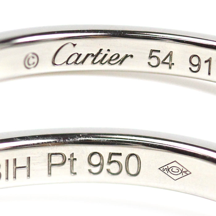 CARTIER カルティエ Pt950プラチナ バレリーナ カーブ ハーフエタニティ ダイヤ リング・指輪 B4093054 14号 54 3.2g レディース【中古】【美品】