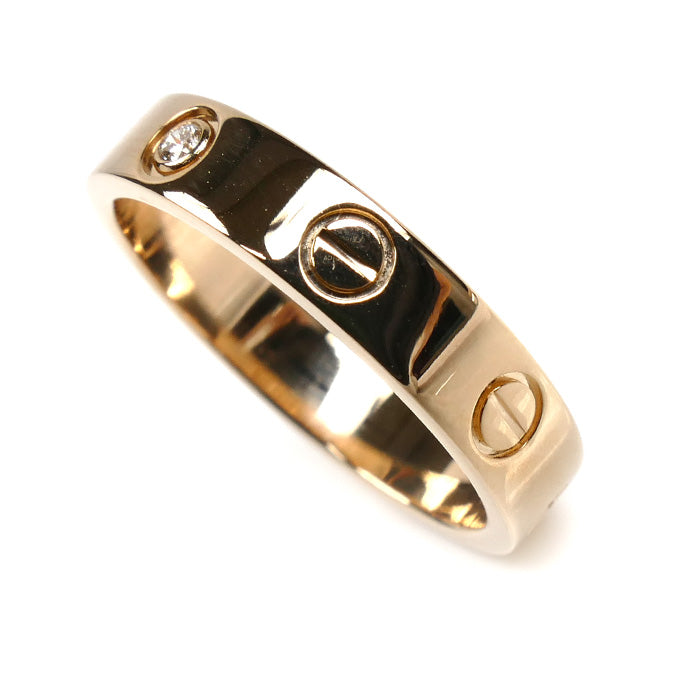 CARTIER カルティエ K18PG ピンクゴールド ミニラブ 1P ダイヤ リング・指輪 B4050753 13号 53 4.5g レディース【中古】【美品】