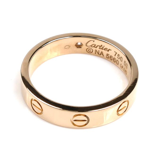 CARTIER カルティエ K18PG ピンクゴールド ミニラブ 1P ダイヤ リング・指輪 B4050753 13号 53 4.5g レディース【中古】【美品】