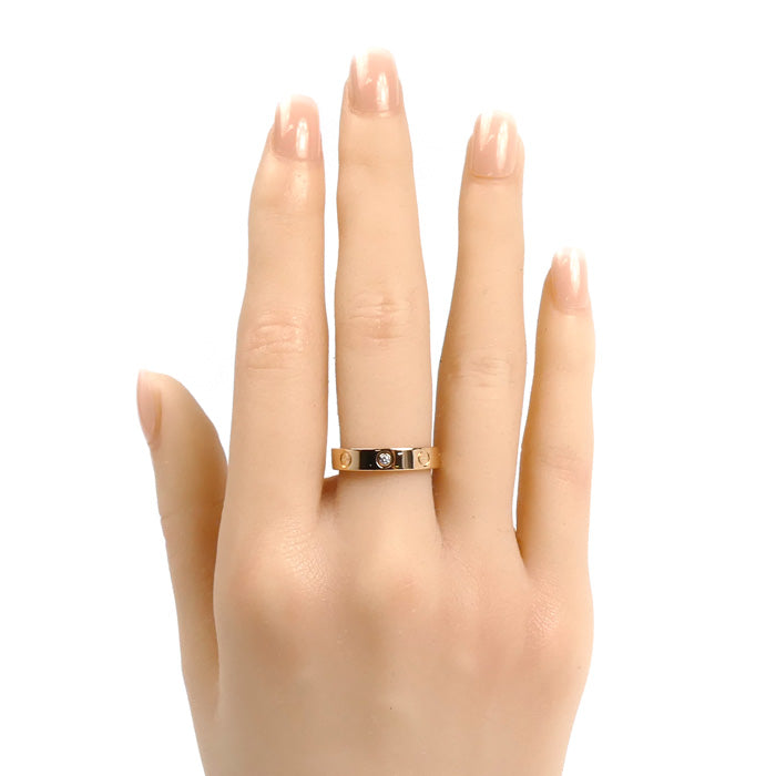 CARTIER カルティエ K18PG ピンクゴールド ミニラブ 1P ダイヤ リング・指輪 B4050753 13号 53 4.5g レディース【中古】【美品】
