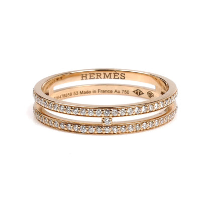 HERMES エルメス K18PG ピンクゴールド アリアンヌ PM リング・指輪 H119699B 00053 13号 53 2.4g レディース【中古】【美品】