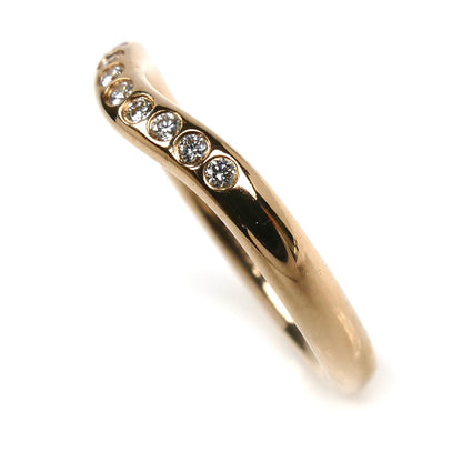 TIFFANY&Co. ティファニー K18PG ピンクゴールド カーブドバンド 9P ダイヤ リング・指輪 4号 2.3g レディース【中古】【美品】