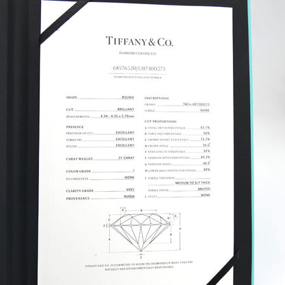 TIFFANY&Co. ティファニー Pt950プラチナ ハーモニー ダイヤ リング・指輪 ダイヤモンド0.31ct 12号 3.2g レディース【中古】