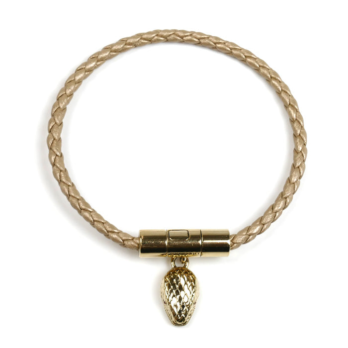 BVLGARI ブルガリ 真鍮 革 セルペンティ フォーエバー レザー ブレスレット レディース【中古】
