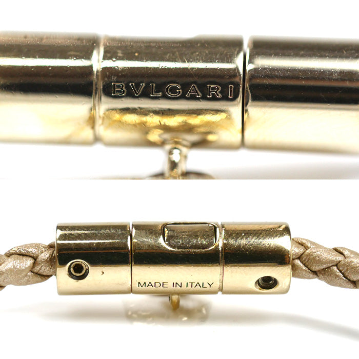 BVLGARI ブルガリ 真鍮 革 セルペンティ フォーエバー レザー ブレスレット レディース【中古】