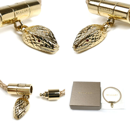 BVLGARI ブルガリ 真鍮 革 セルペンティ フォーエバー レザー ブレスレット レディース【中古】