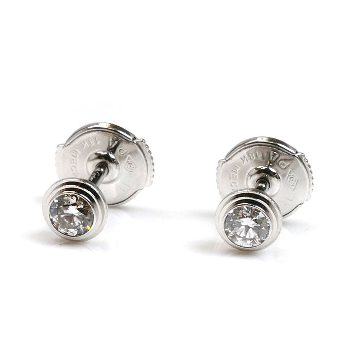 CARTIER カルティエ K18WG ホワイトゴールド ダムール MM ピアス B8041400 ダイヤモンド 2.1g レディース【中古】