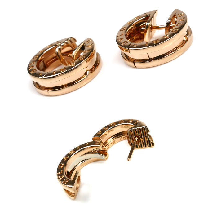 BVLGARI ブルガリ K18PG ピンクゴールド B-ZERO1 ピアス OR855482 8.5g レディース【中古】【美品】