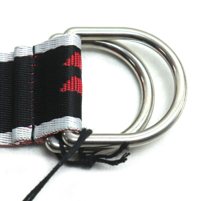 BALENCIAGA バレンシアガ D Ring ロゴ ベルト グレー/レッドウェビング 703137 210AA 1063 ユニセックス【未使用】【買取品】