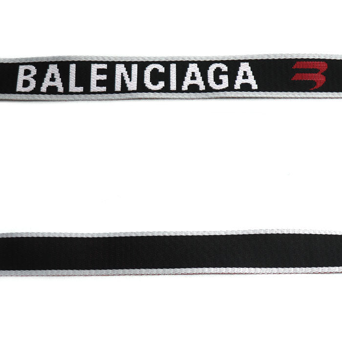 BALENCIAGA バレンシアガ D Ring ロゴ ベルト グレー/レッドウェビング 703137 210AA 1063 ユニセックス【未使用】【買取品】