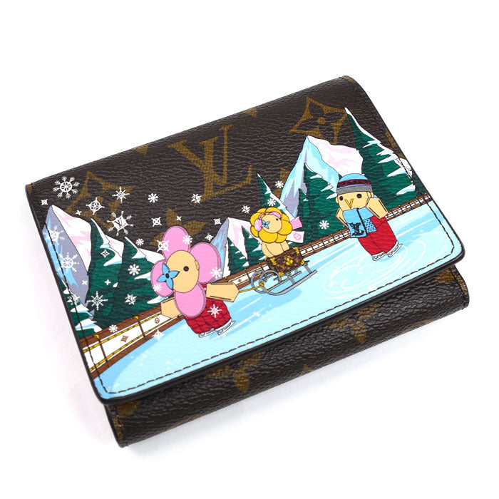 LOUIS VUITTON ルイ・ヴィトン ポルトフォイユヴィクトリーヌ コンパクトウォレット 三つ折り財布 モノグラム ブラウン/マルチ M82622 ICチップ レディース【中古】【美品】