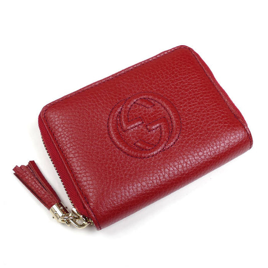 GUCCI グッチ ソーホー カードケース レザータッセル コインケース レッド 598209 アウトレット レディース【中古】【美品】