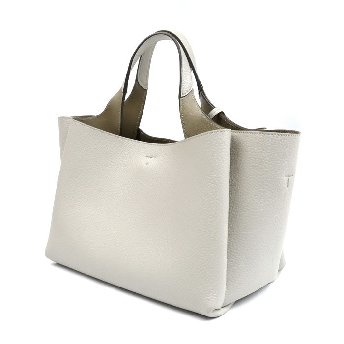 TOD’S トッズ Tタイムレス レザーバッグ ミニ 2Wayショルダーバッグ オフホワイトベージュ XBWAPAFL100QRI9O22 レディース【中古】【美品】