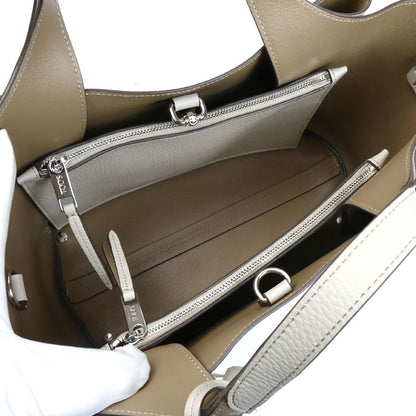 TOD’S トッズ Tタイムレス レザーバッグ ミニ 2Wayショルダーバッグ オフホワイトベージュ XBWAPAFL100QRI9O22 レディース【中古】【美品】