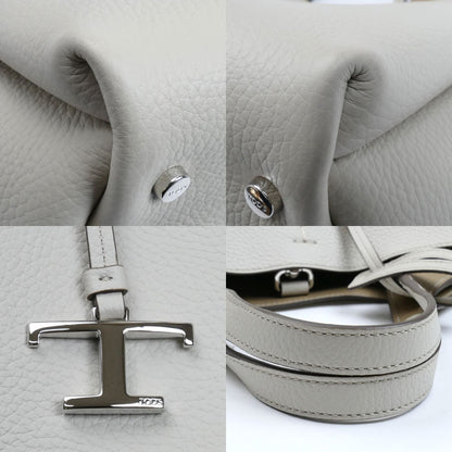 TOD’S トッズ Tタイムレス レザーバッグ ミニ 2Wayショルダーバッグ オフホワイトベージュ XBWAPAFL100QRI9O22 レディース【中古】【美品】