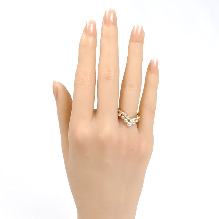 Chaumet ショーメ K18PG ピンクゴールド ジョゼフィーヌ エグレット リング・指輪 084408 パール約3.0～4.0mm ダイヤモンド 11号 51 4.2g レディース【中古】【美品】