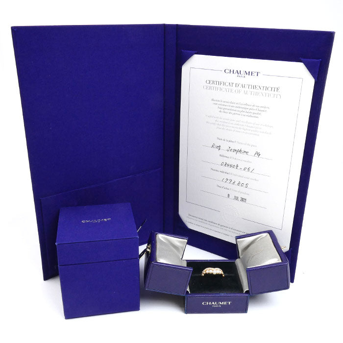Chaumet ショーメ K18PG ピンクゴールド ジョゼフィーヌ エグレット リング・指輪 084408 パール約3.0～4.0mm ダイヤモンド 11号 51 4.2g レディース【中古】【美品】
