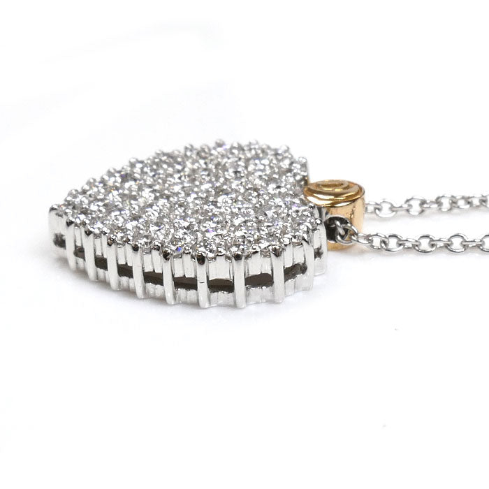 Damiani ダミアーニ K18YG/WG クオーリロゴ ハート ネックレス ダイヤモンド 6.9g 50cm レディース【中古】【美品】