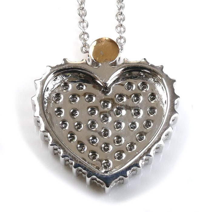 Damiani ダミアーニ K18YG/WG クオーリロゴ ハート ネックレス ダイヤモンド 6.9g 50cm レディース【中古】【美品】