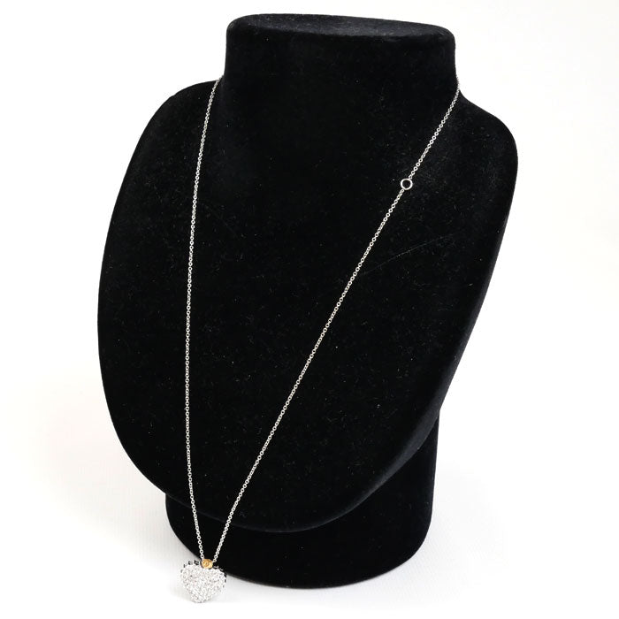 Damiani ダミアーニ K18YG/WG クオーリロゴ ハート ネックレス ダイヤモンド 6.9g 50cm レディース【中古】【美品】